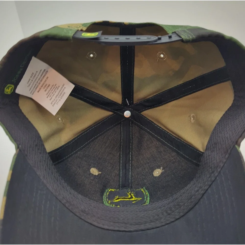 John Deere Camo Snapback Hat Embroidered Logo Camouflage Baseball Cap